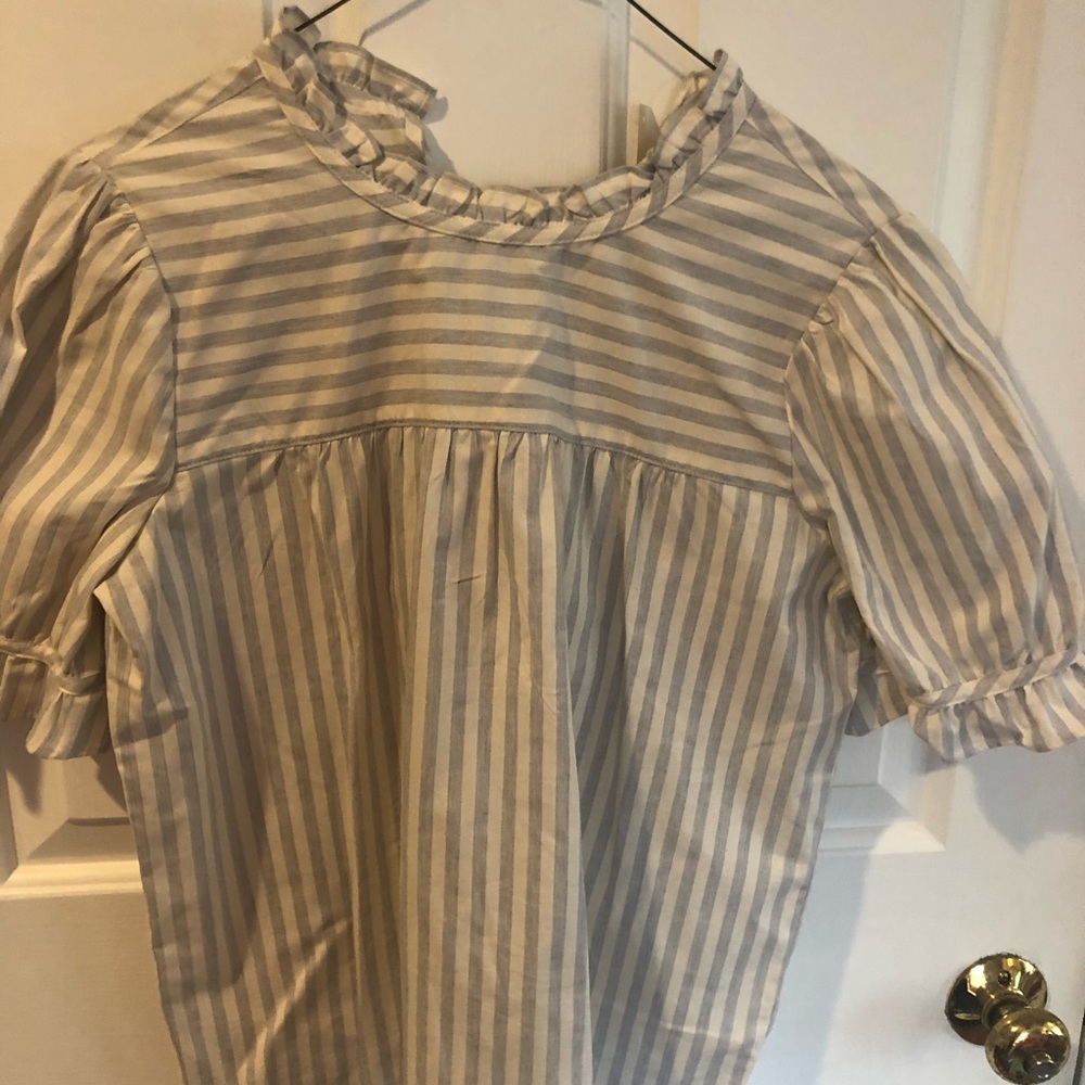 Madewell striped poplin top with back tie detail- NWT